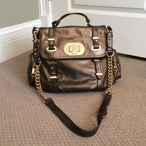 Gold/bronze Badgley Mischka purse